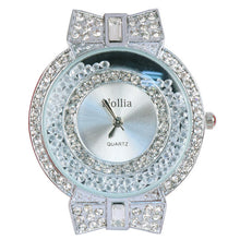 Load image into Gallery viewer, Nollia Silver Tone Ladies Dressy Watch – 35mm Crystal Bow Accent Bracelet Watch

