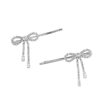 Load image into Gallery viewer, Nollia Rhinestone Bow Pin 2-Piece Set – Sparkling Hair Pins
