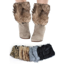 Load image into Gallery viewer, Faux Fur Winter Leg Warmers – One Size Fits All
