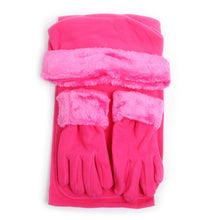 Load image into Gallery viewer, Nollia Women’s Fleece Winter Hat, Scarf &amp; Gloves Set with Faux Fur Trim
