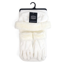 Load image into Gallery viewer, Nollia Women’s Fleece Winter Hat, Scarf &amp; Gloves Set with Faux Fur Trim
