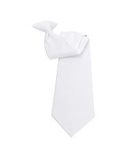 Load image into Gallery viewer, Umo Lorenzo Poly Solid Clip-On Tie – 19" Long, 9 Color Options, Pre-Tied Microfiber
