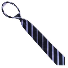 Load image into Gallery viewer, Umo Lorenzo 6-Piece Classic Black Microfiber Zipper Pre-Tied Necktie Set
