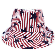 Load image into Gallery viewer, Westend Spring/Summer USA Stars &amp; Stripes American Flag Trilby Fedora Hat
