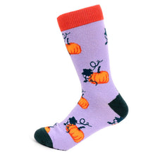 Load image into Gallery viewer, Parquet Women’s Lavender Pumpkin Novelty Socks
