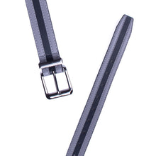 Load image into Gallery viewer, Umo Lorenzo Men's Striped Vegan Leather Casual Belt – Gray, 4 Sizes
