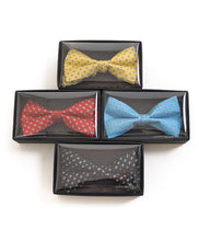 Load image into Gallery viewer, Silk Petite Floral Tile Pattern Banded Bow Tie – Printed Twill, Boxed

