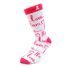 Load image into Gallery viewer, Parquet Women’s Love Mom Breast Cancer Awareness Novelty Socks
