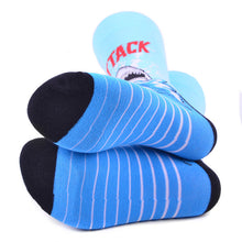 Load image into Gallery viewer, Parquet Men’s Shark Attack Novelty Crew Socks
