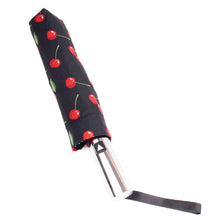 Load image into Gallery viewer, Nollia Compact Red Cherry Pattern Auto-Open Umbrella – 12" Travel Size, Wind-Resistant
