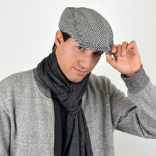 Load image into Gallery viewer, Westend Men’s Fall/Winter Wool Blend Herringbone Ivy Hat – Classic Flat Cap
