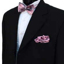 Load image into Gallery viewer, Laurant Bennet Paisley Banded Bow Tie &amp; Matching Hanky Pocket Round Set
