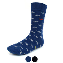 Load image into Gallery viewer, Parquet Men’s Shark Pattern Crew Socks

