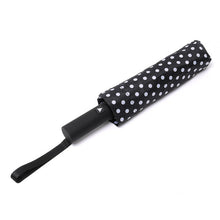 Load image into Gallery viewer, Nollia Compact White Polka Dot Auto-Open Umbrella – 12" Travel Size, Wind-Resistant

