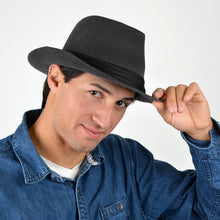 Load image into Gallery viewer, Westend Fall/Winter Wide Brim Trilby Fedora Hat with Black Band Trim
