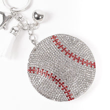 Load image into Gallery viewer, Nollia Bling Crystal Baseball Charm – Sport Tassel Keychain Accessory
