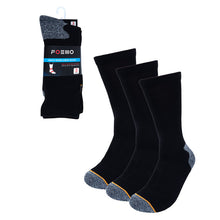 Load image into Gallery viewer, 60 Packs (180 Socks) Men's Heavy-Duty Crew Socks – Black or Charcoal, Moisture-Wicking, Arch Support, Reinforced Heel, Size 10-13 (Fits Shoe Size 6-12.5)
