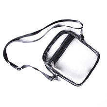 Load image into Gallery viewer, Nollia Clear Crossbody Mini Bag with black trim and adjustable strap
