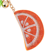 Load image into Gallery viewer, Nollia Bling Crystal Orange Tassel Charm – Sparkly Keychain Accessory
