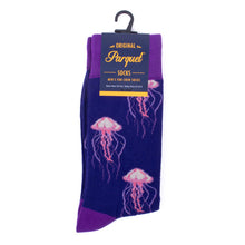 Load image into Gallery viewer, Parquet Men’s Jellyfish Novelty Crew Socks – Purple &amp; Pink
