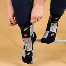 Load image into Gallery viewer, Parquet Health Care Heroes – Nurse Llama Ultra Premium Socks (Unisex)
