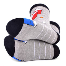Load image into Gallery viewer, Parquet Men’s Beer Pong Novelty Crew Socks – Gray
