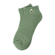 Load image into Gallery viewer, Nollia Ladies' Low Cut Avocado Embroidery Ribbed Socks
