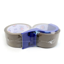 Load image into Gallery viewer, 2 Rolls Tan Packing Tape with Easy-Cut Dispenser – 2&quot; Wide, Heavy Duty Packaging Adhesive

