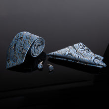 Load image into Gallery viewer, Clericci 12pc Fall/Winter Paisley Tie, Hanky &amp; Cufflink Boxed Set
