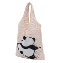 Load image into Gallery viewer, Nollia Ivory Panda Crochet Knit Bag
