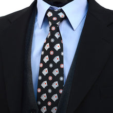 Load image into Gallery viewer, Parquet Poker Chips &amp; Cards Novelty Tie – Black, Green, Blue
