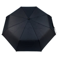 Load image into Gallery viewer, Parquet Black Telescopic Compact Umbrella – Auto-Open, Plastic Handle, 12&quot; Travel Size
