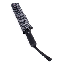 Load image into Gallery viewer, Nollia Compact Black Geometric Pattern Auto-Open Umbrella – 12" Travel Size, Wind-Resistant
