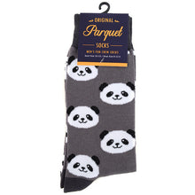 Load image into Gallery viewer, Parquet Men’s Panda Pattern Crew Socks – Gray
