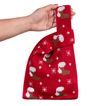Load image into Gallery viewer, Nollia Red Reindeer &amp; Snowflake Mini Knit Tote Bag
