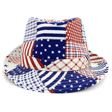 Load image into Gallery viewer, Westend Spring/Summer Mixed USA Patterns American Flag Trilby Fedora Hat
