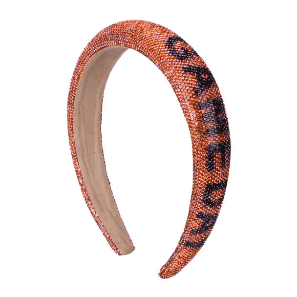 Nollia Game Day Rhinestone Headband (Orange/Black)