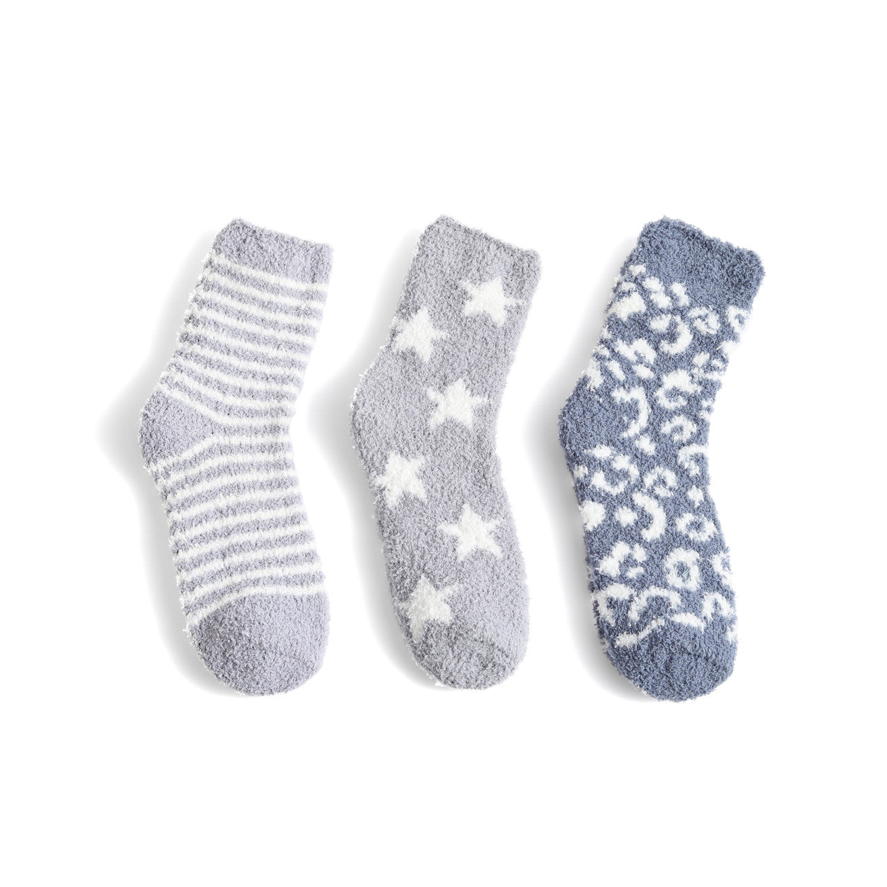 Ladies Fuzzy Socks- 3 Pairs Set