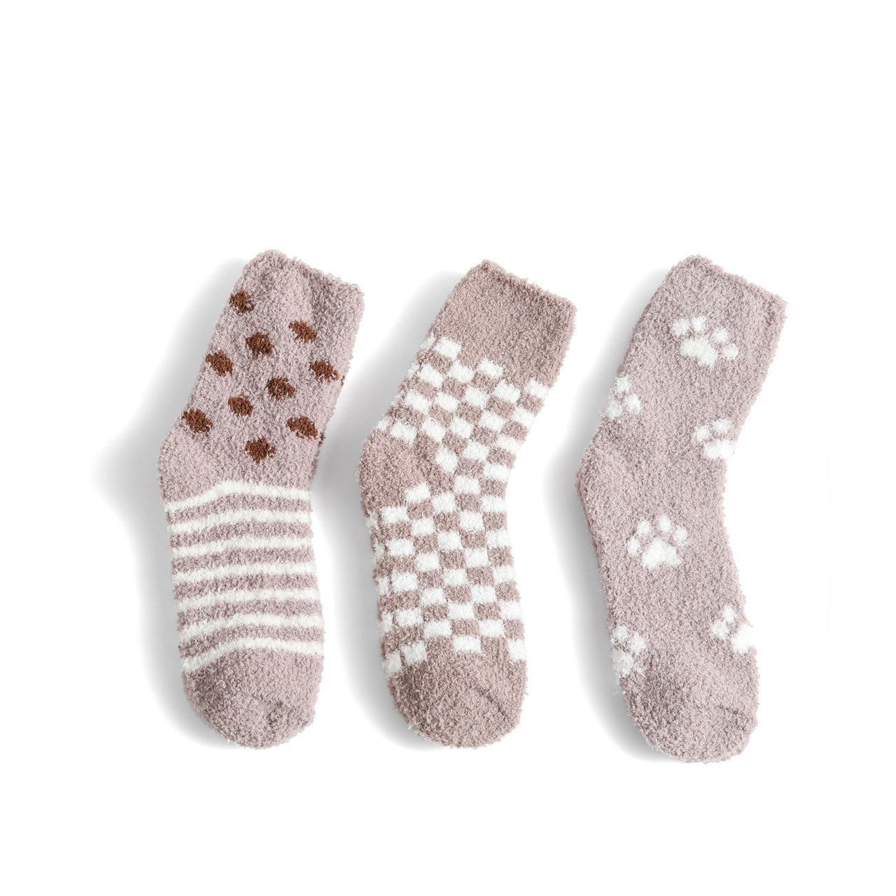 Ladies Fuzzy Socks - 3 Pairs Set