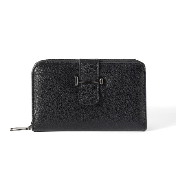 Nollia Ladies Vegan Leather Compact Tab Wallet – Black or Mauve