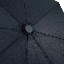 Load image into Gallery viewer, Parquet Black Compact Umbrella – Auto-Open, Rubberized Curved Handle, 12&quot; Travel Size
