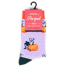 Load image into Gallery viewer, Parquet Women’s Lavender Pumpkin Novelty Socks
