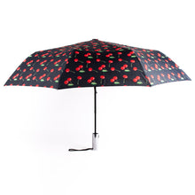 Load image into Gallery viewer, Nollia Compact Red Cherry Pattern Auto-Open Umbrella – 12" Travel Size, Wind-Resistant
