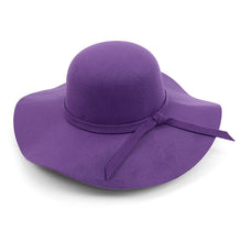 Load image into Gallery viewer, Nollia Women's Polyester Felt Floppy Wide Brim Bowknot Hat
