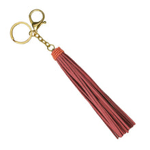 Load image into Gallery viewer, Nollia Leather Tassel Bag Charm – Chic Keychain Accessory (Brown, Gray, Or Pink)
