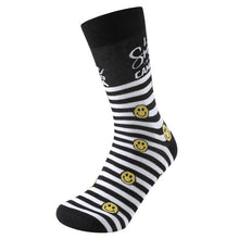 Load image into Gallery viewer, Parquet Men’s “Smile You’re on Camera” Novelty Crew Socks – Black
