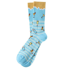 Load image into Gallery viewer, Parquet Men’s Tropical Cocktail Novelty Crew Socks – Sky Blue
