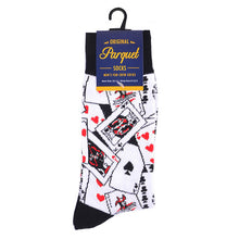 Load image into Gallery viewer, Parquet Men’s Playing Card Pattern Crew Socks

