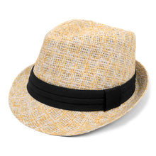 Load image into Gallery viewer, Westend Spring/Summer Twill Weave Trilby Fedora with Tinsel Strips &amp; Black Band
