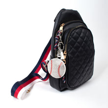 Load image into Gallery viewer, Nollia Bling Crystal Baseball Charm – Sport Tassel Keychain Accessory
